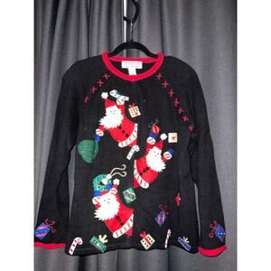 Ugly Christmas Sweater Xmas Cardigan Size Medium Vintage